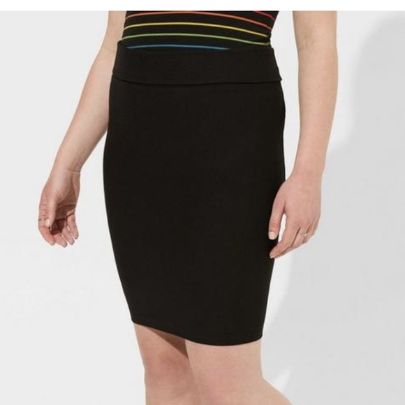 Torrid Plus Size Mini Jersey Foldover Pencil Skirt - 3X - Picture 2 of 6
